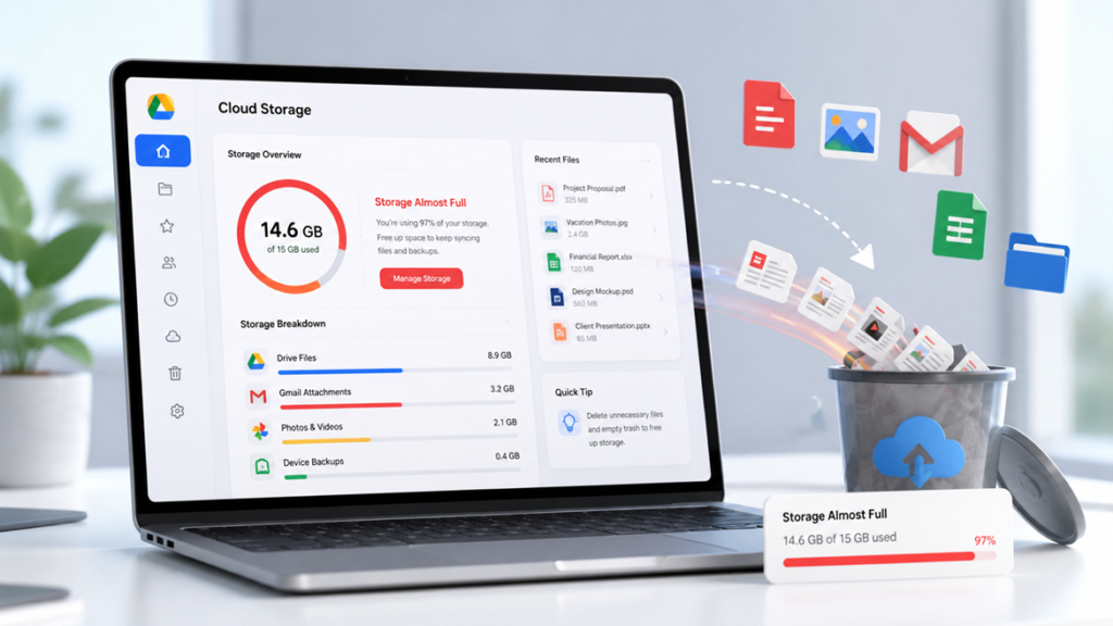 Why Is My Google Drive Storage Full After Deleting Files?